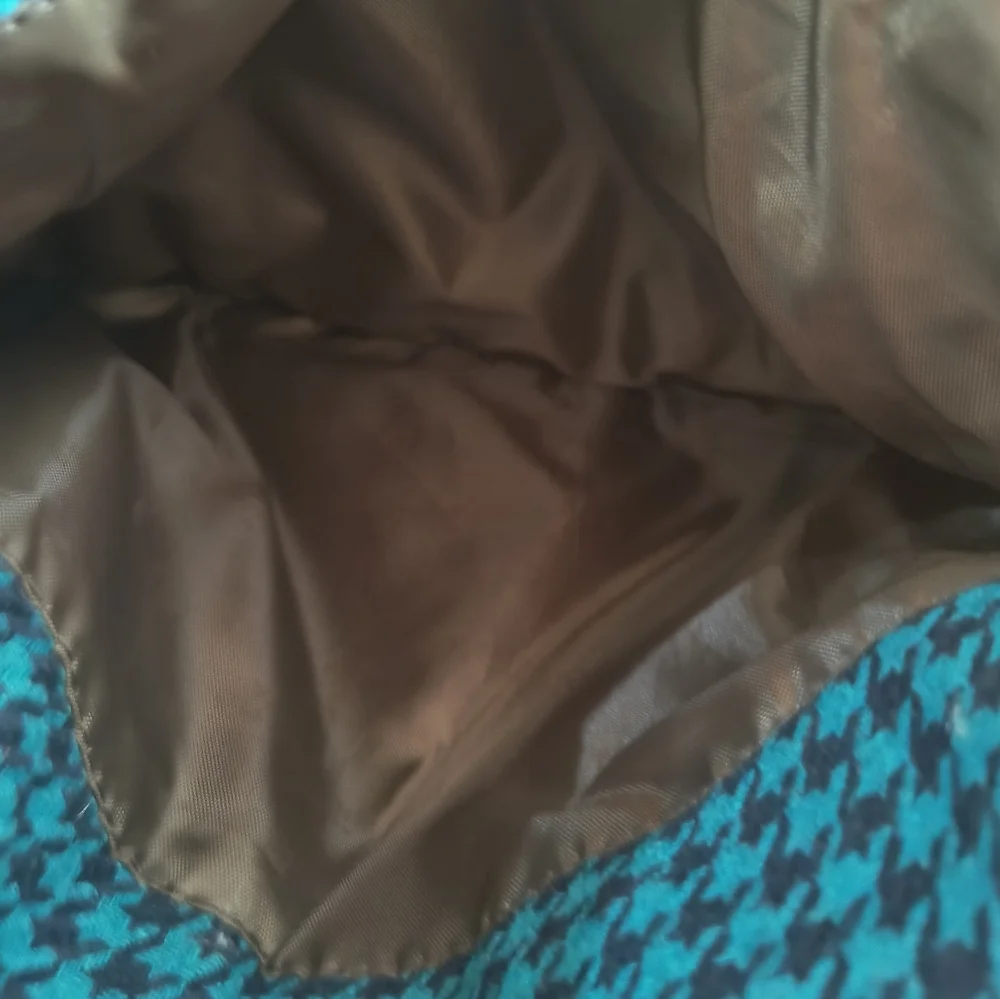 3/$10⭐ Thirty-One crossbody bag purse, blue/navy/brown hounds tooth - Picture 4 of 11